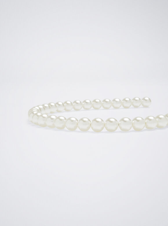 Tiara de pérolas finas - Branca