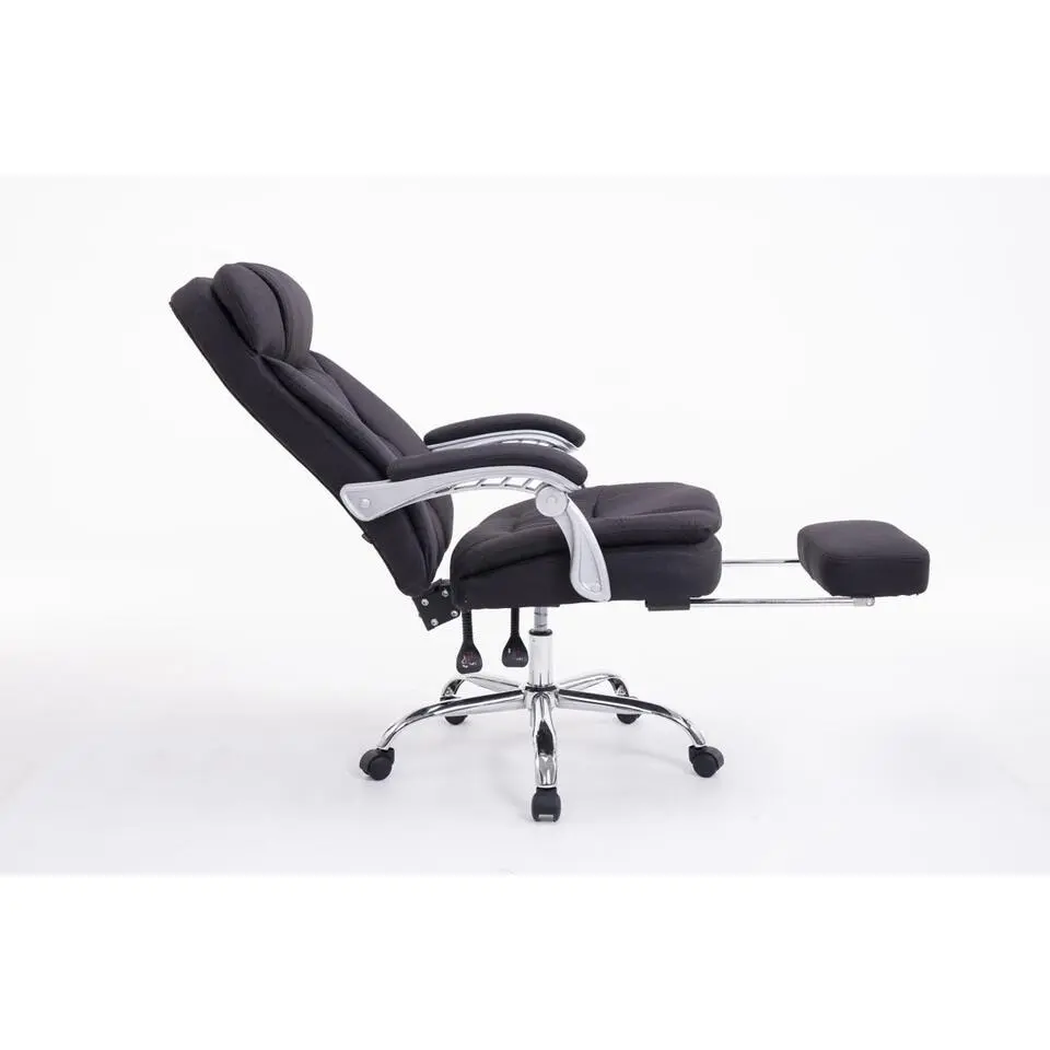 CLP Bureaustoel XL Troy chroom Frame - Stof - zwart