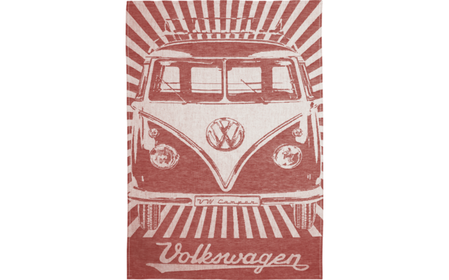 VW Collection T1 Bulli Geschirrtuch 2er Set Rot/Blau 70 x 50 cm
