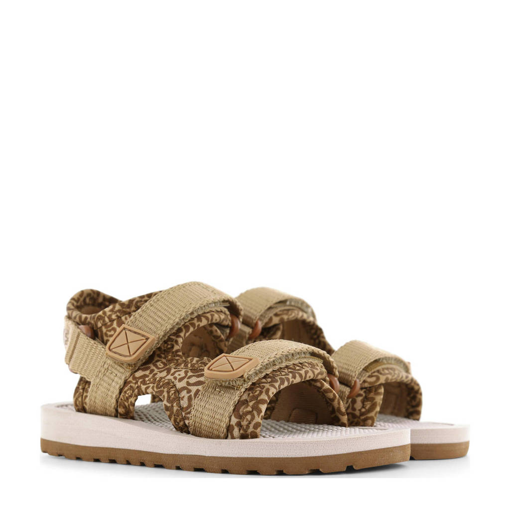 Shoesme sandalen met panterprint beige