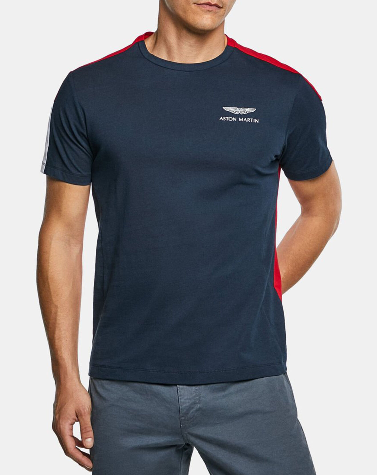 Hackett London T-Shirt Bicolore Aston Martin Racing bleu/rouge