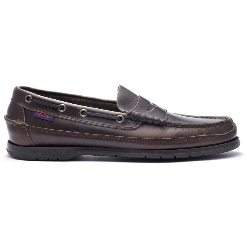 SLOOP Dark Brown-MOCASSIN POUR HOMME EN CUIR