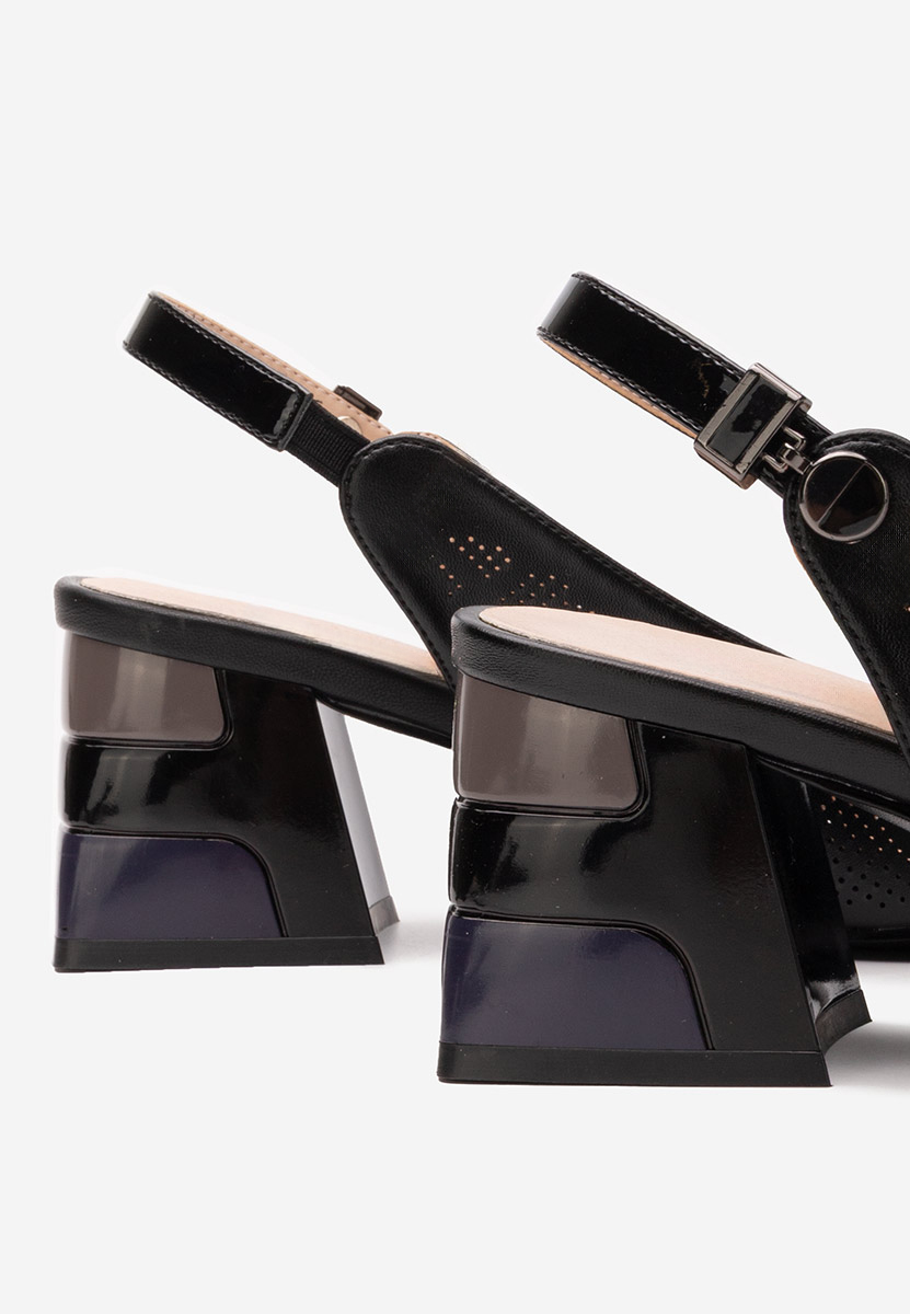 Chaussures slingback noirs Veluna