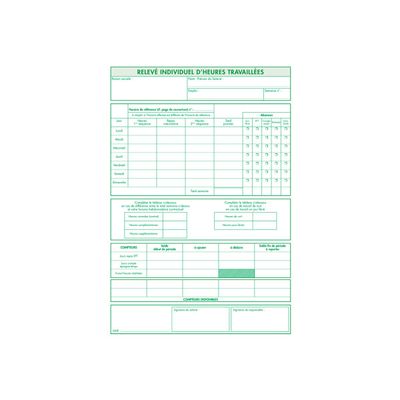 Exacompta - Manifold RTT Cahier d'enregistrement du temps de travail - 50 dupli - 29,7 x 21 cm