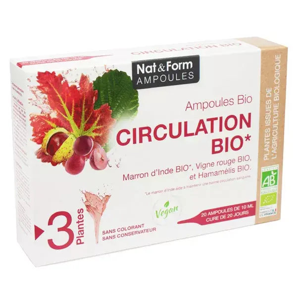 Ampolas Nat & Form Bio Circulation, 20 unidades