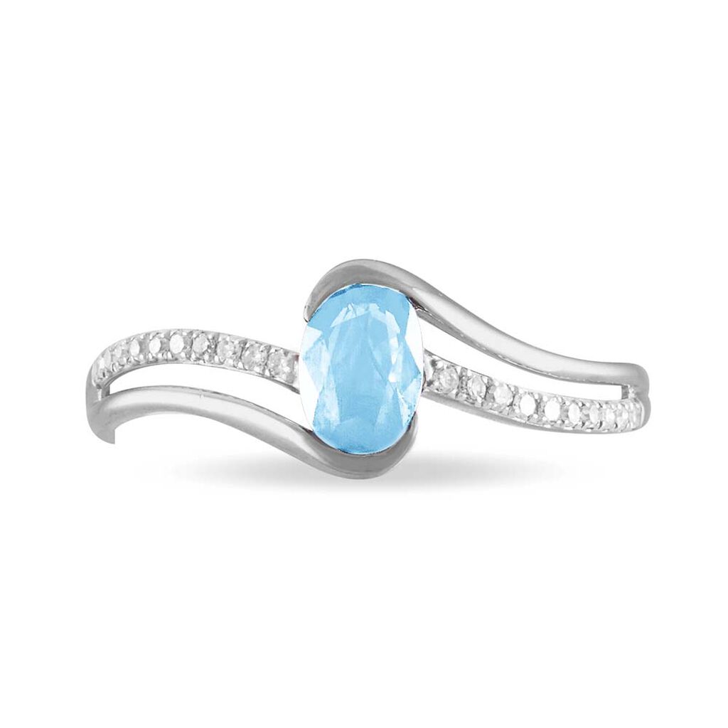 Bague Anja Or Blanc Topaze Et Diamant