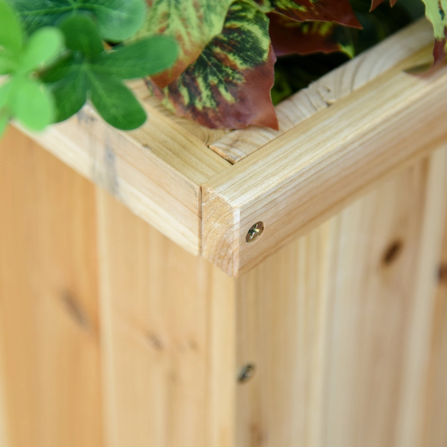 Outsunny Hochbeet mit kleiner Sitzbank naturholz