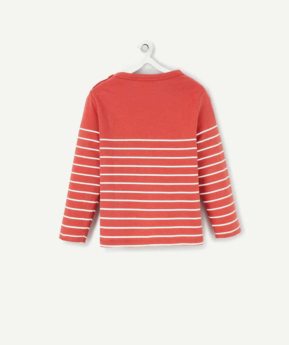 T-SHIRT BÉBÉ GARÇON EN COTON BIO ROUILLE AVEC HIPPOPOTAME
