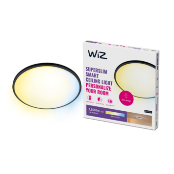 WiZ plafondlamp SuperSlim zwart Ø24,2cm 14W