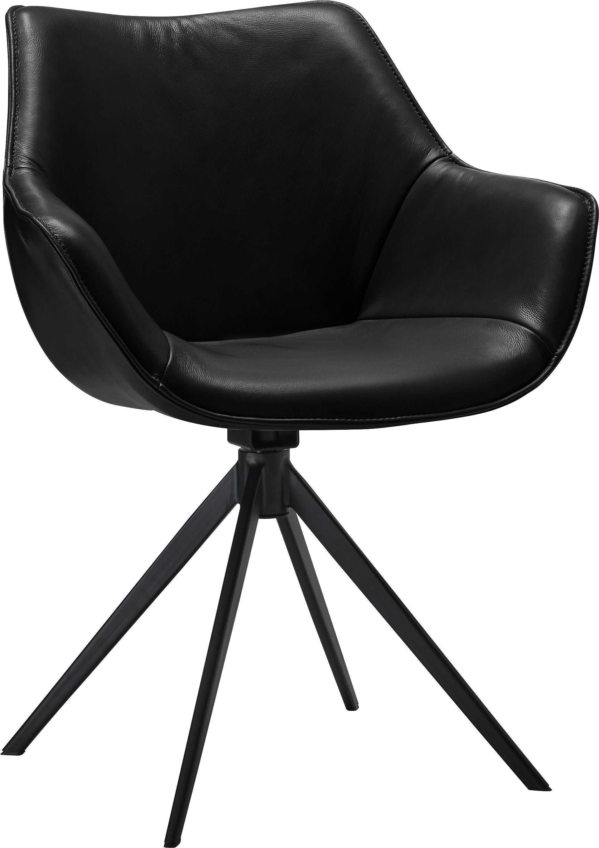 LUINO Stuhl - Schwarz / B: 68.0 cm x T: 62.0 cm x H: 82.5 cm