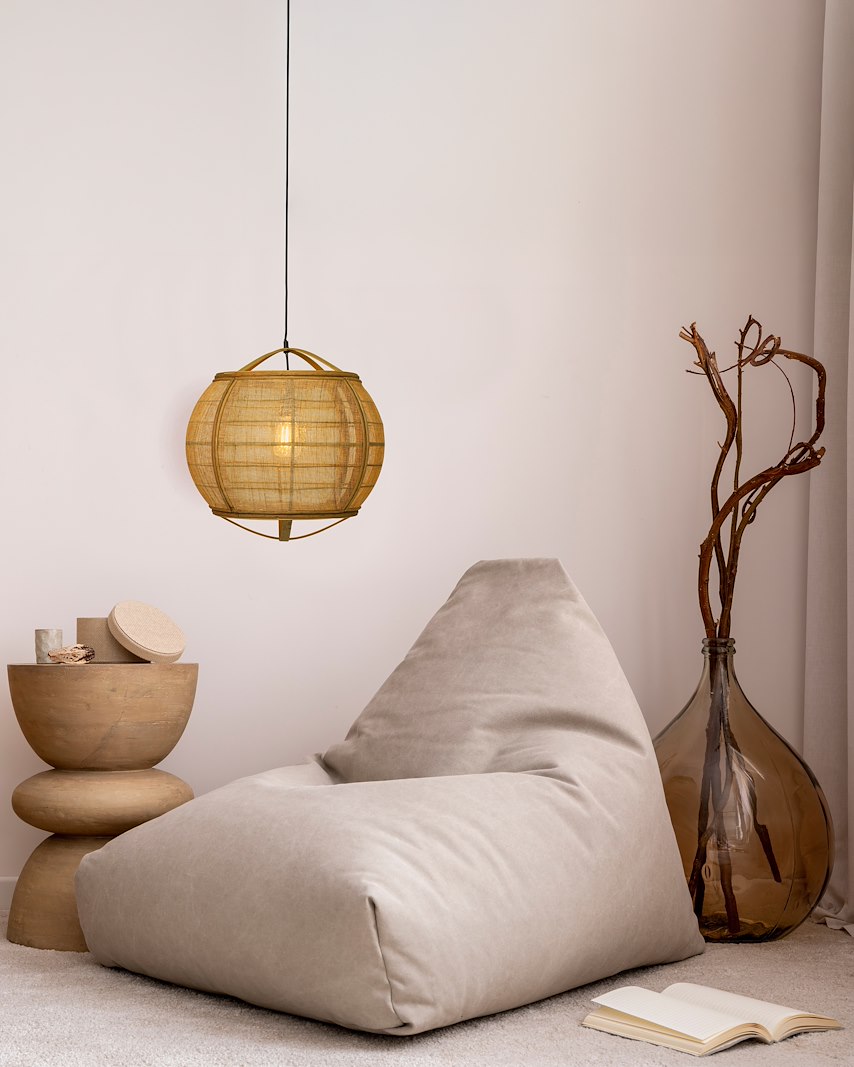 Borneo taklampe Ø58, natur E27