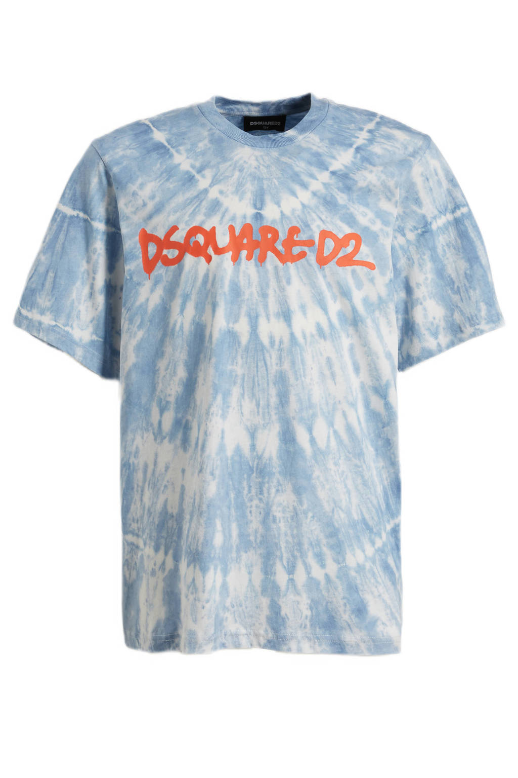 Dsquared2 tie-dye T-shirt blauw/wit