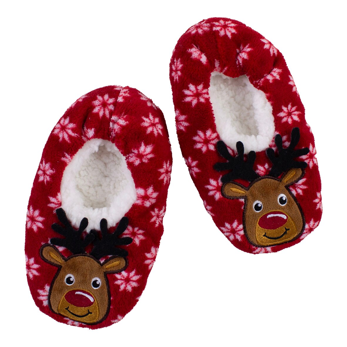 Kinder Weihnachts-Hausschuhe - rot Gr. 23-36
