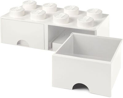 LEGO Oppbevaringsboks med Skuff 8, Hvit