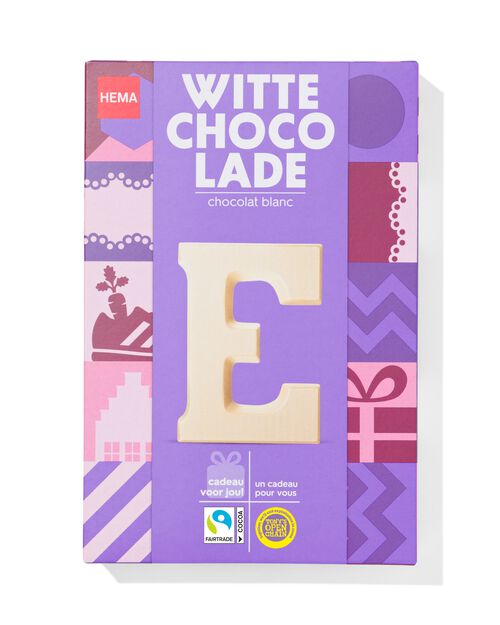 lettre E en chocolat blanc 140g