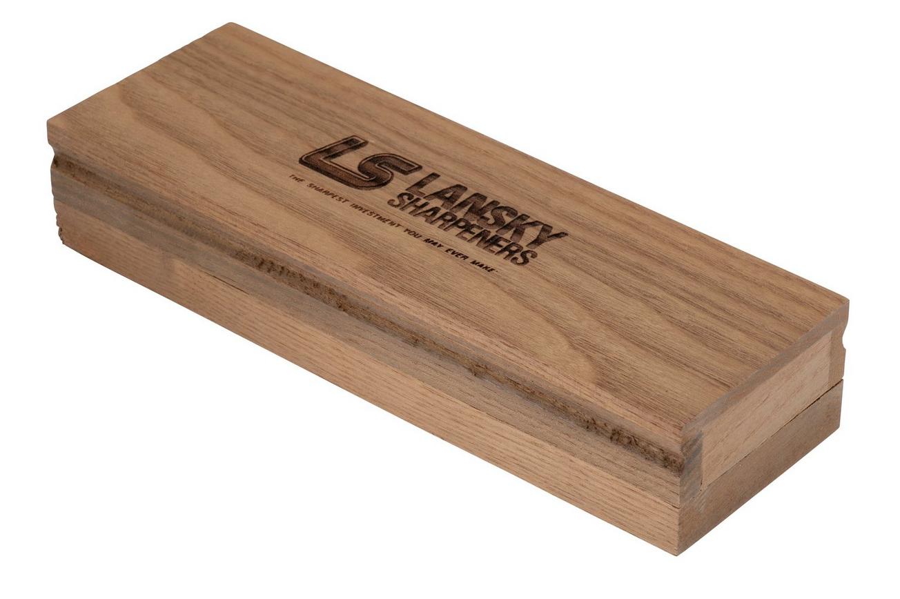 Lansky Soft Arkansas 8x2 LBS8SW natuurslijpsteen met houten opbergdoos, 20 cm