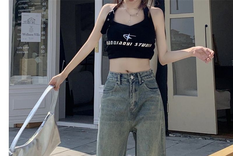 Notica - Low Rise Washed Wide Leg Jeans