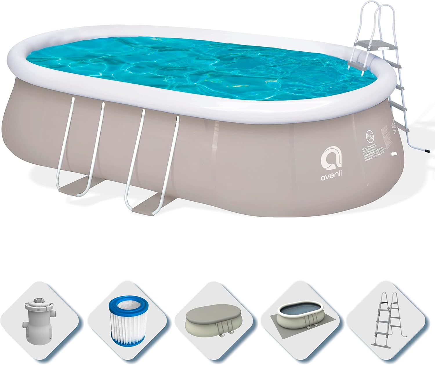 Jilong Pool selbsttragender Pool, Oval mit Gestell, grau 540x304x106 cm grau