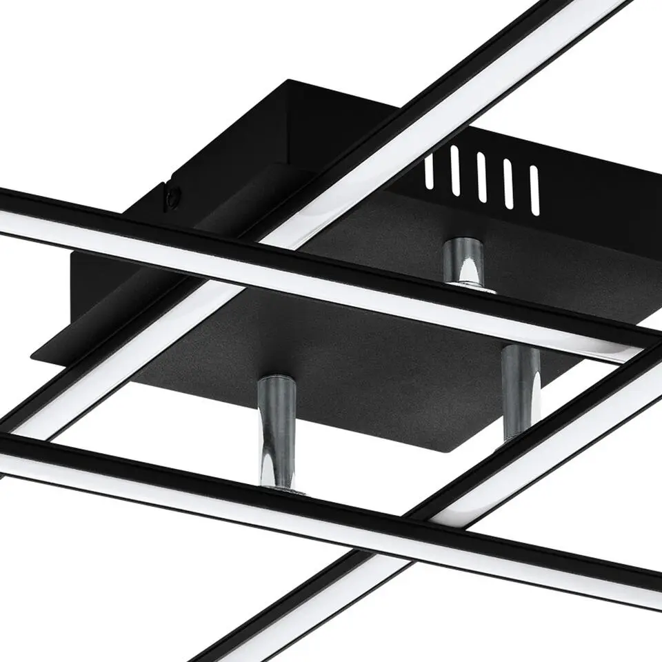 EGLO Lasana 3 Wandlamp/Plafondlamp - LED - 50 cm - Zwart/Wit