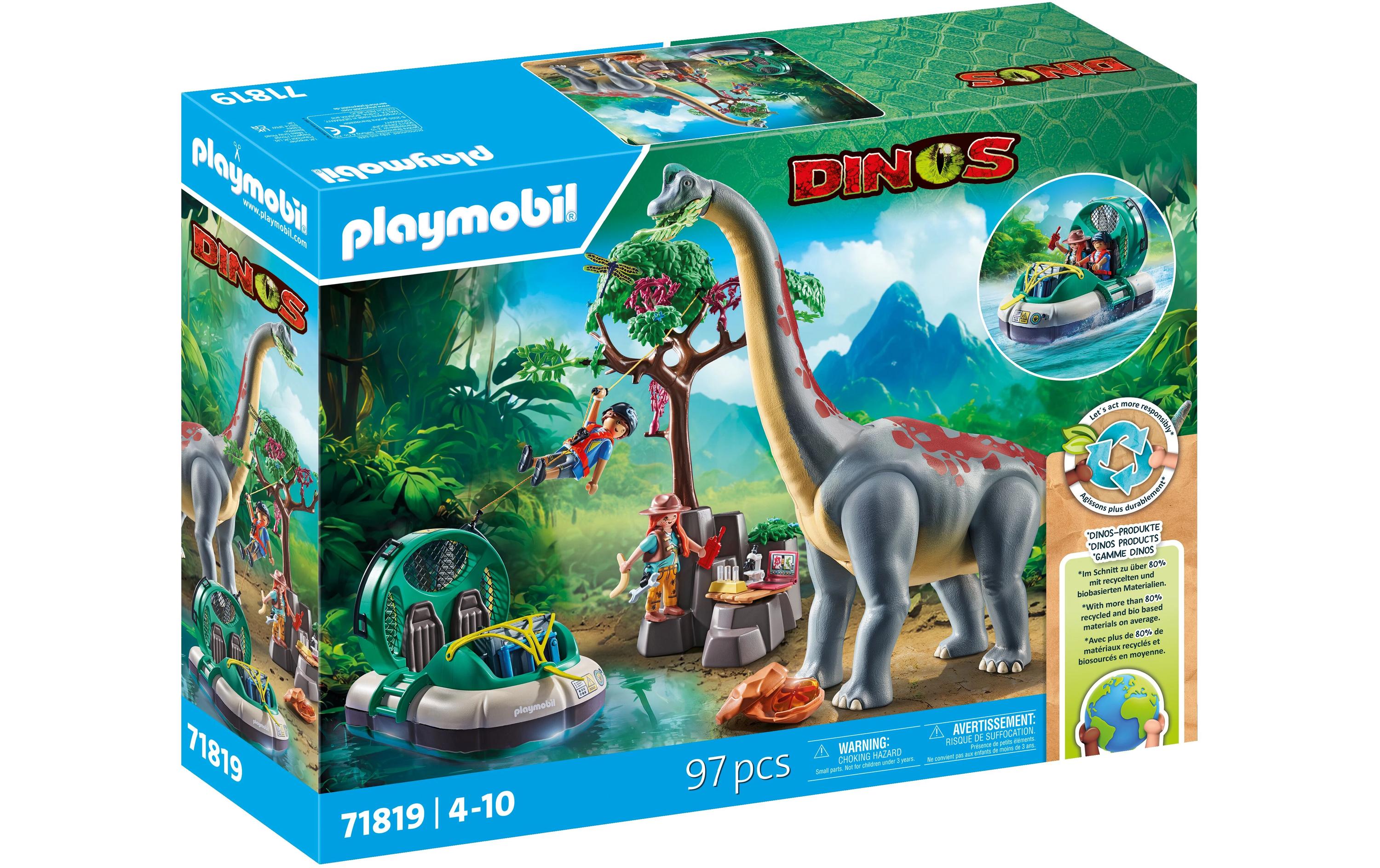 Dinos Brachiosaurus-Begegnung mit Luftkissenboot 71819Spielfiguren-Set
