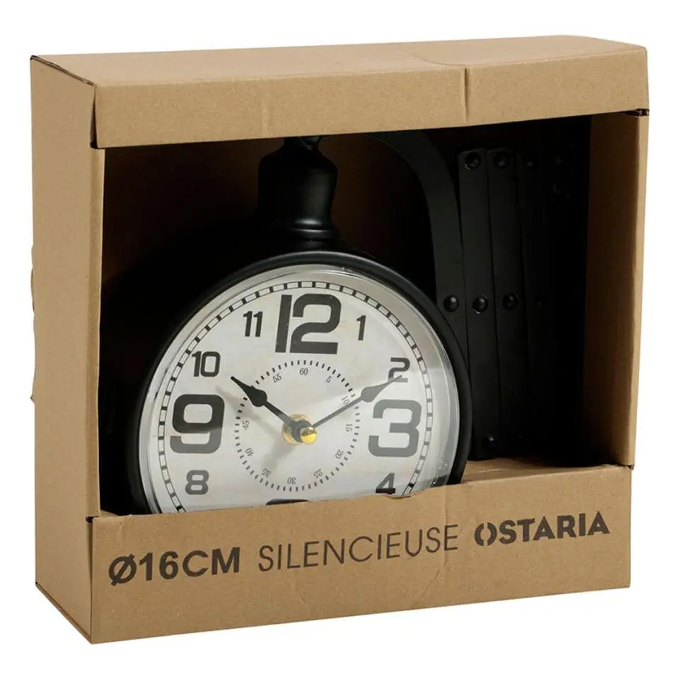 Ostaria Wandklok/muur klok - stretch - station - D16 cm - metaal