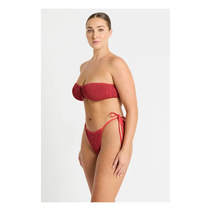 Bond-Eye Bas de Maillot Anisha Jacquard Palmier | Rouge