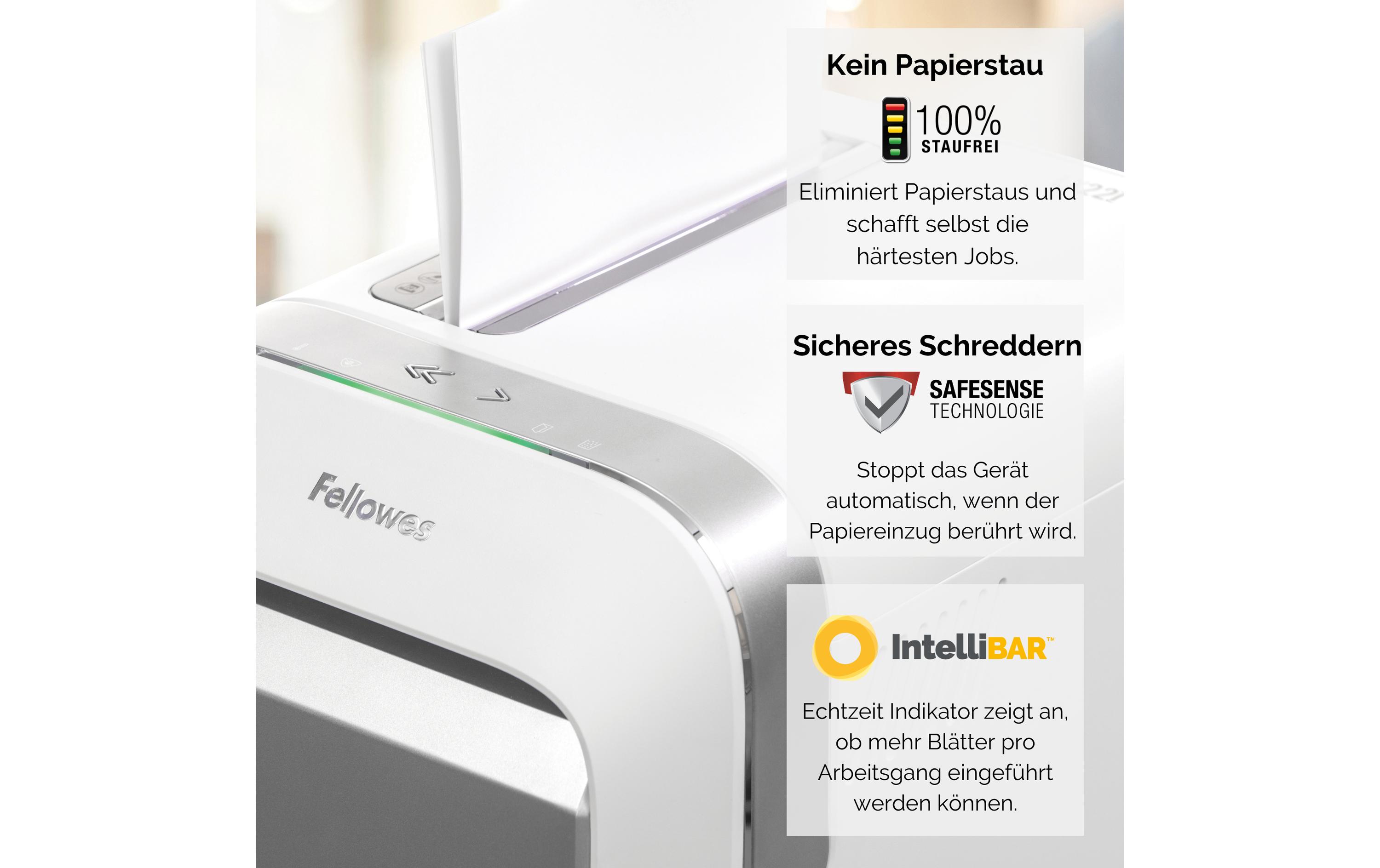 Aktenvernichter LX221 P-5, 20 Seiten, Weiss<br>Papierschredder