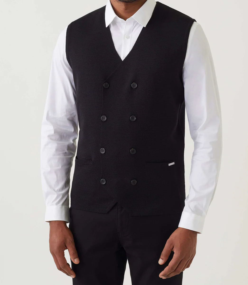 Gilet casual fantaisie noir 