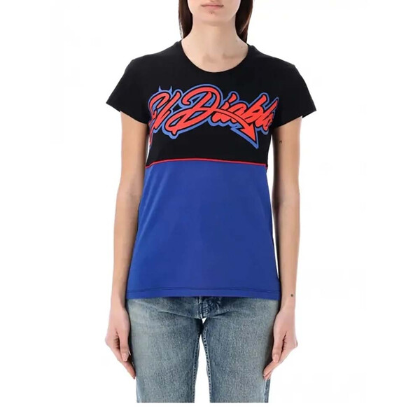 Fabio Quartararo - T-shirt femme El Diablo Bicolor Noir / Bleu / Rouge