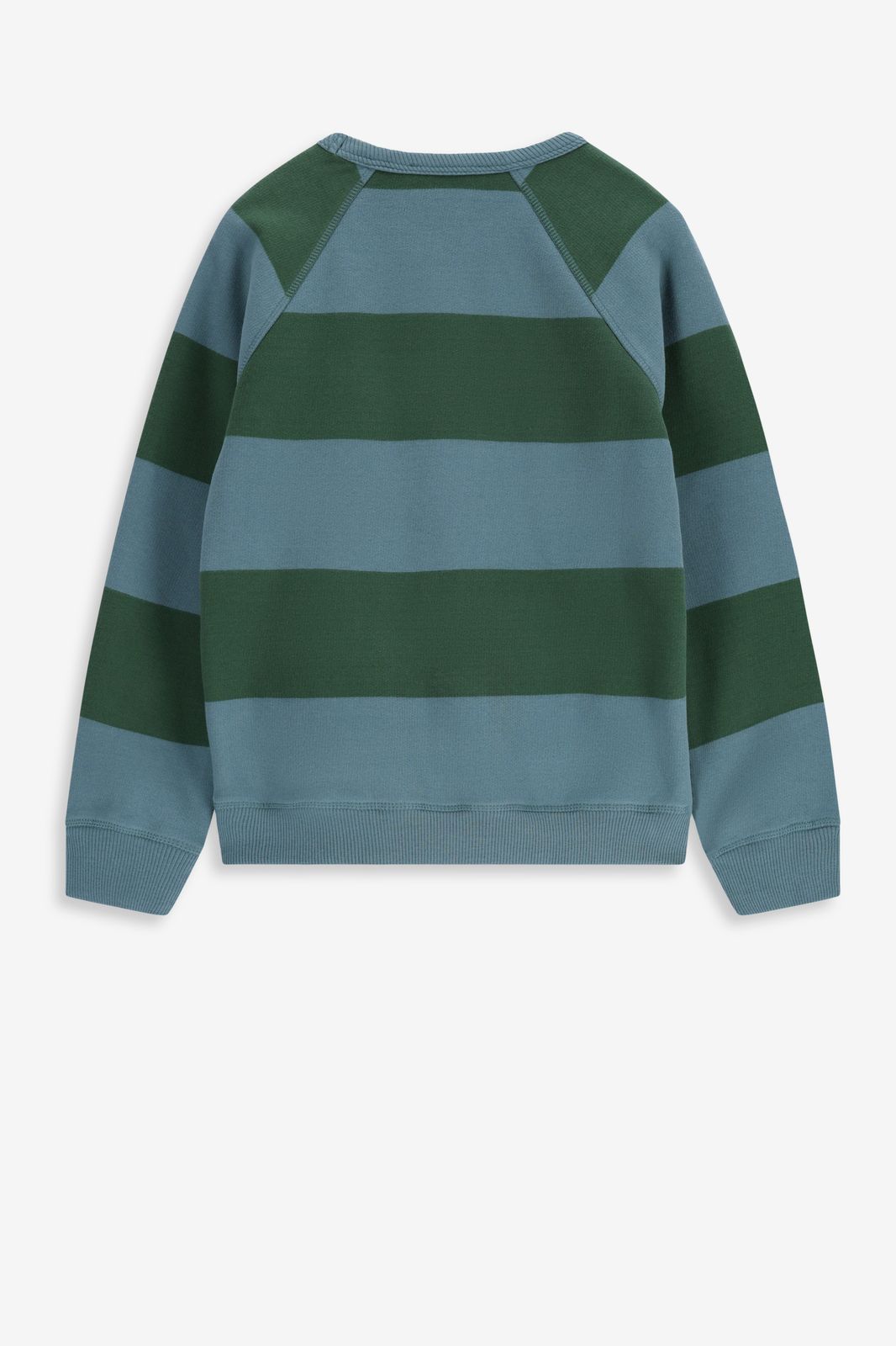Blauw met groen gestreepte sweater