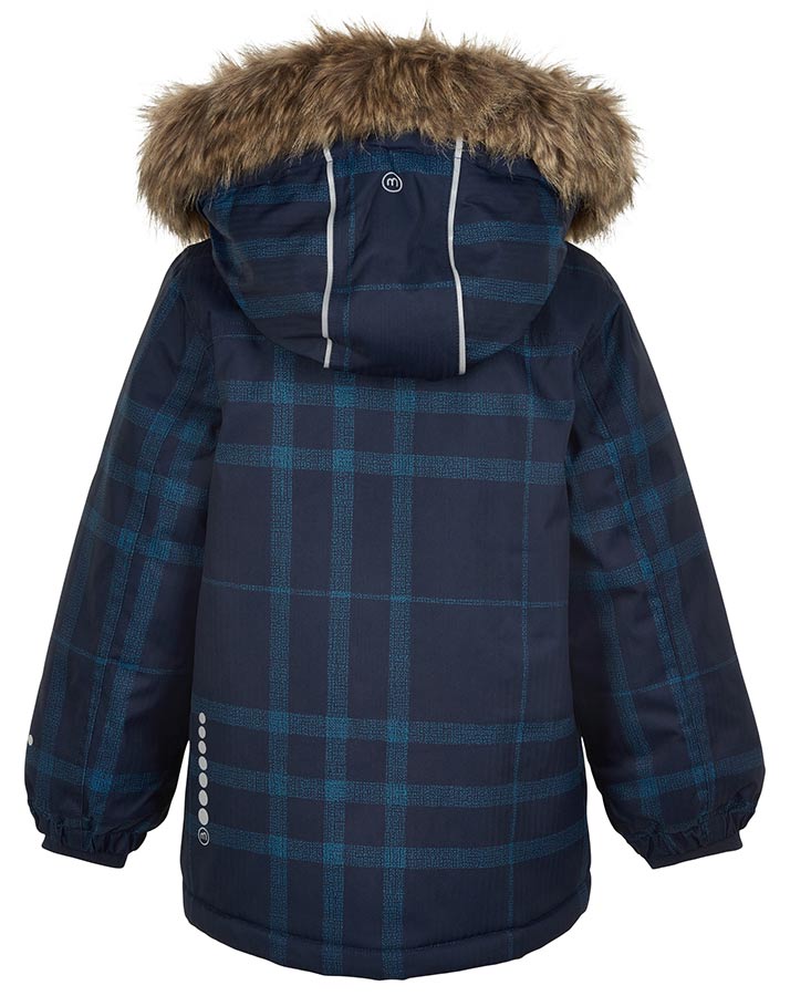 Schneejacke MUSTER mit Kunstfellbesatz in bluesteel
