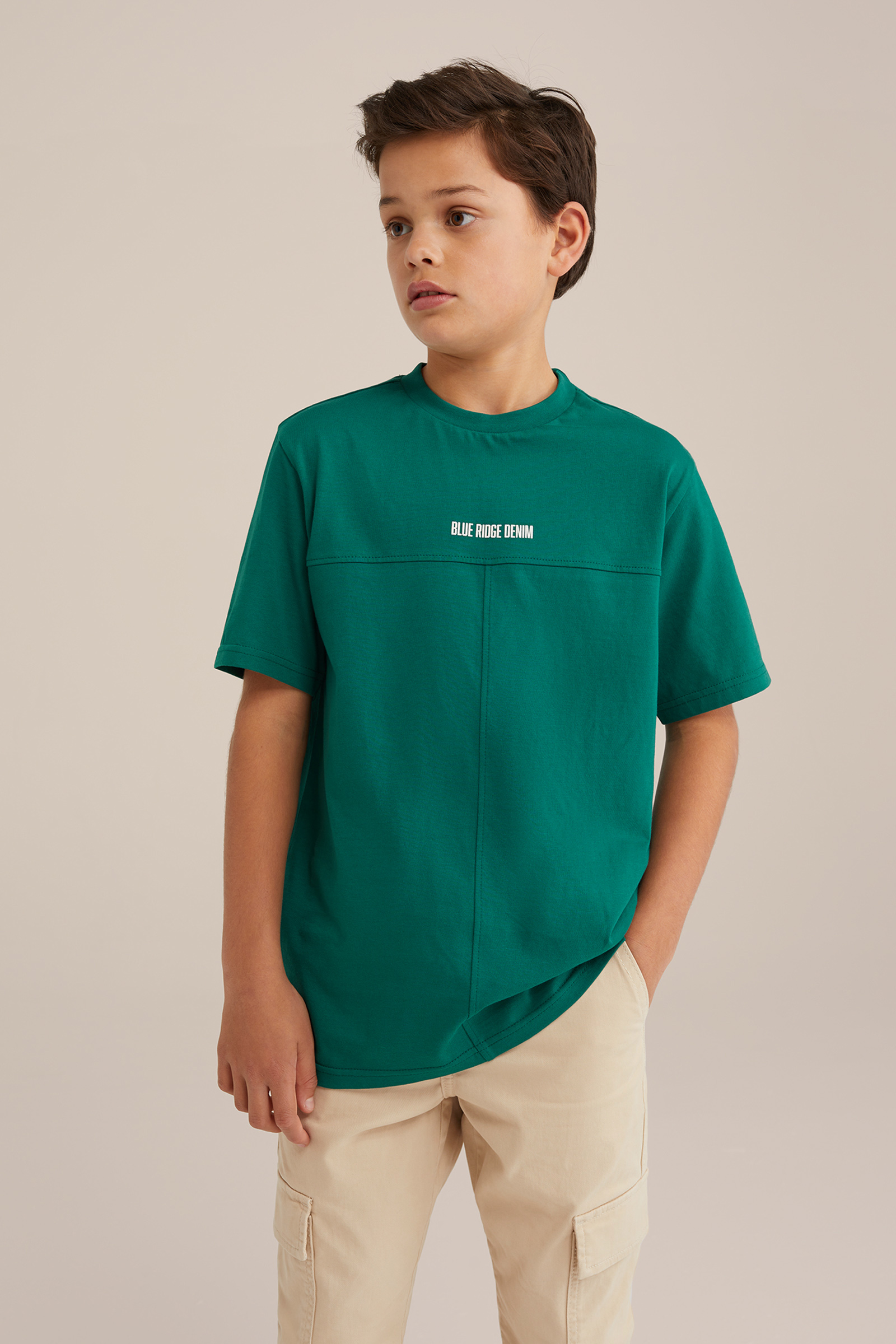 Jongens T-shirt met opdruk Blue Ridge Mosgroen