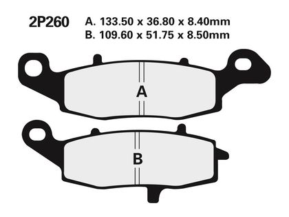 Plaquettes de freins Nissin route semi-métallique - 2P-260NS