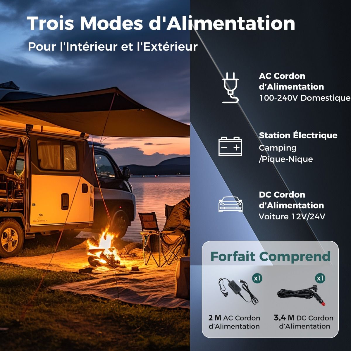 Glacière Électrique Portable Double Zone 40L Réfrigérateur de Voiture 12 V à Compresseur -20℃ ~ 20℃ 12/24V CC et 100-240V CA Noir - Lidl-Manfred
