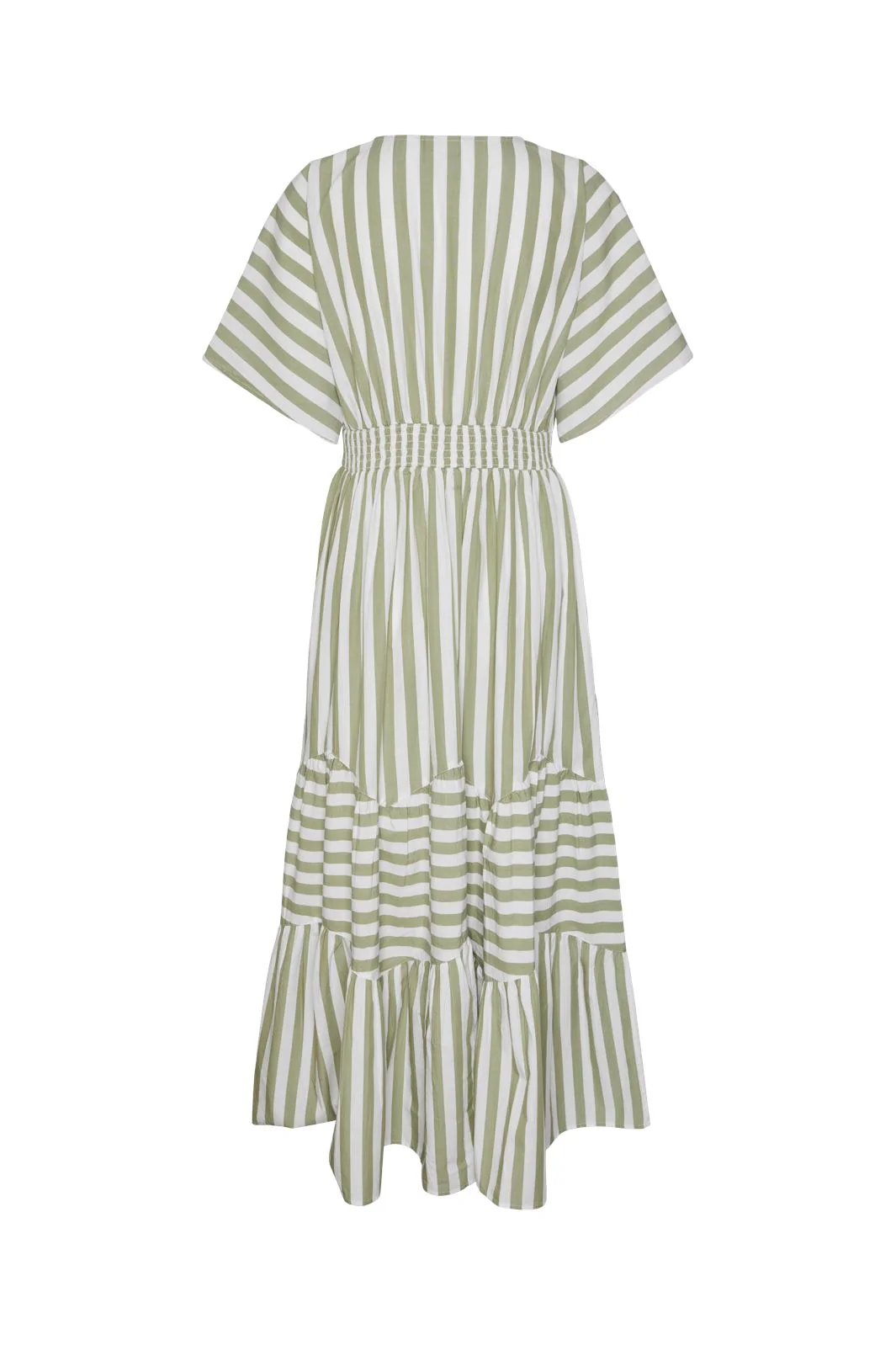 Y.A.S Yasroos Ss Long Dress  star white oil green