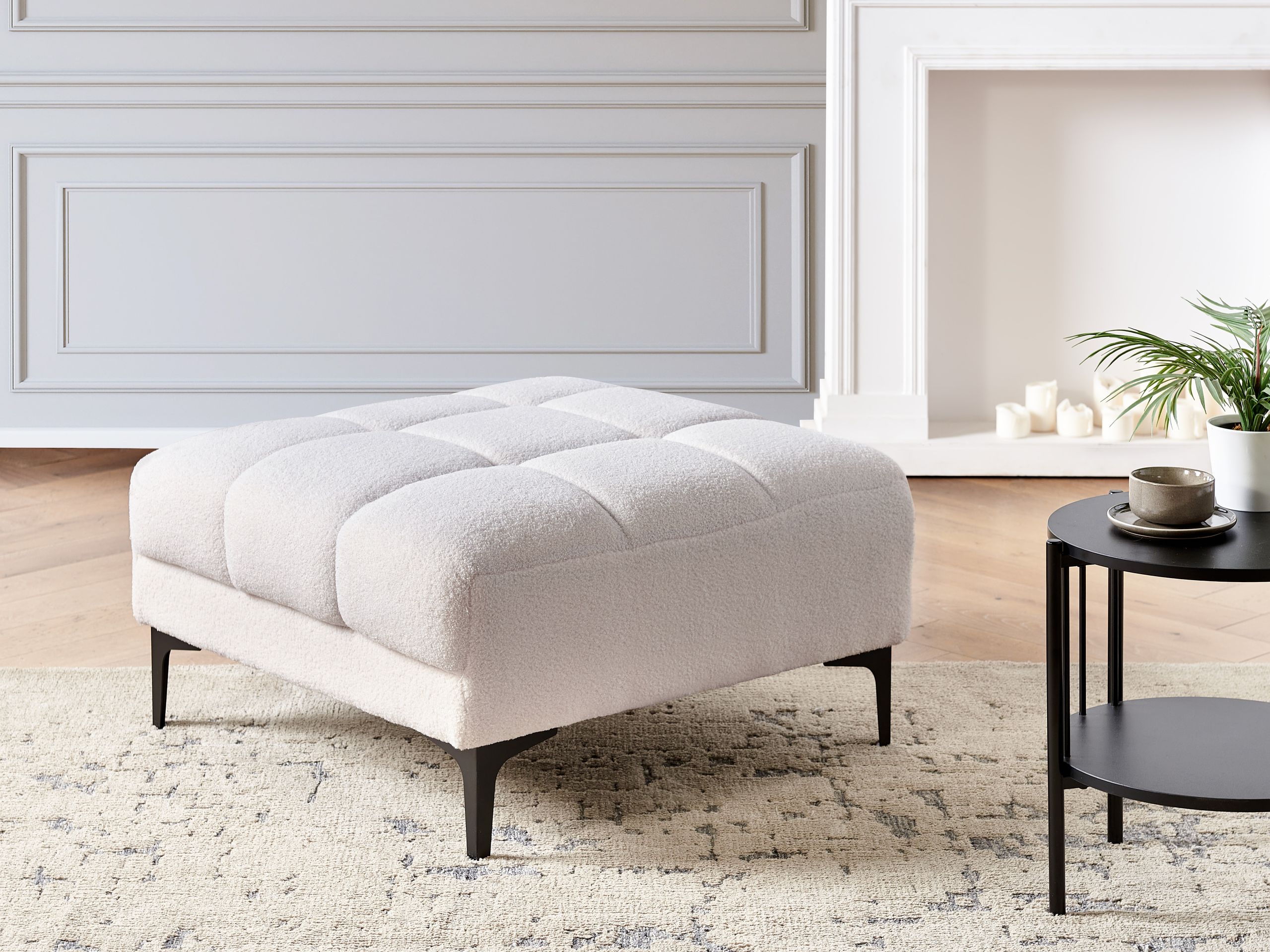 Beliani - ALNES - Ottomaan - Wit - Polyester
