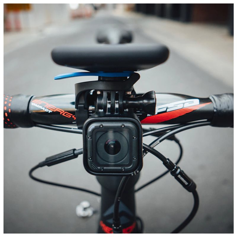 Out Front Mount V2 Universal 360° Grad Fahrrad Velo Halterung mit Sicherungsverschluss (QLM-OFM-2) - Schwarz / Blau