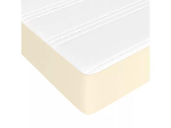 Sommier tapissier avec matelas Crème 100x200cm Similicuir