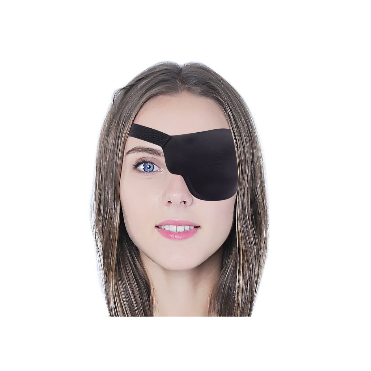 Øyelapp for venstre øye 3D med borrelås Sort