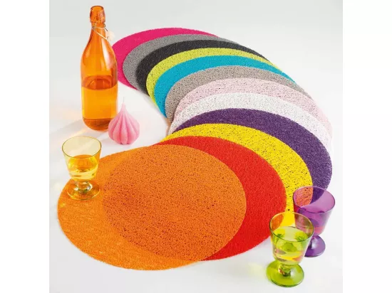 Set de table rond 38 cm pvc tortilla rouge