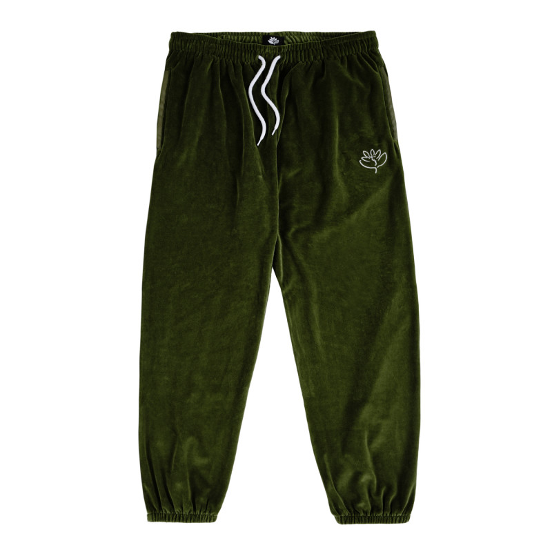 PANTALON DE SURVÊTEMENT EN VELOURS DIMANCHE - VERT FORREST