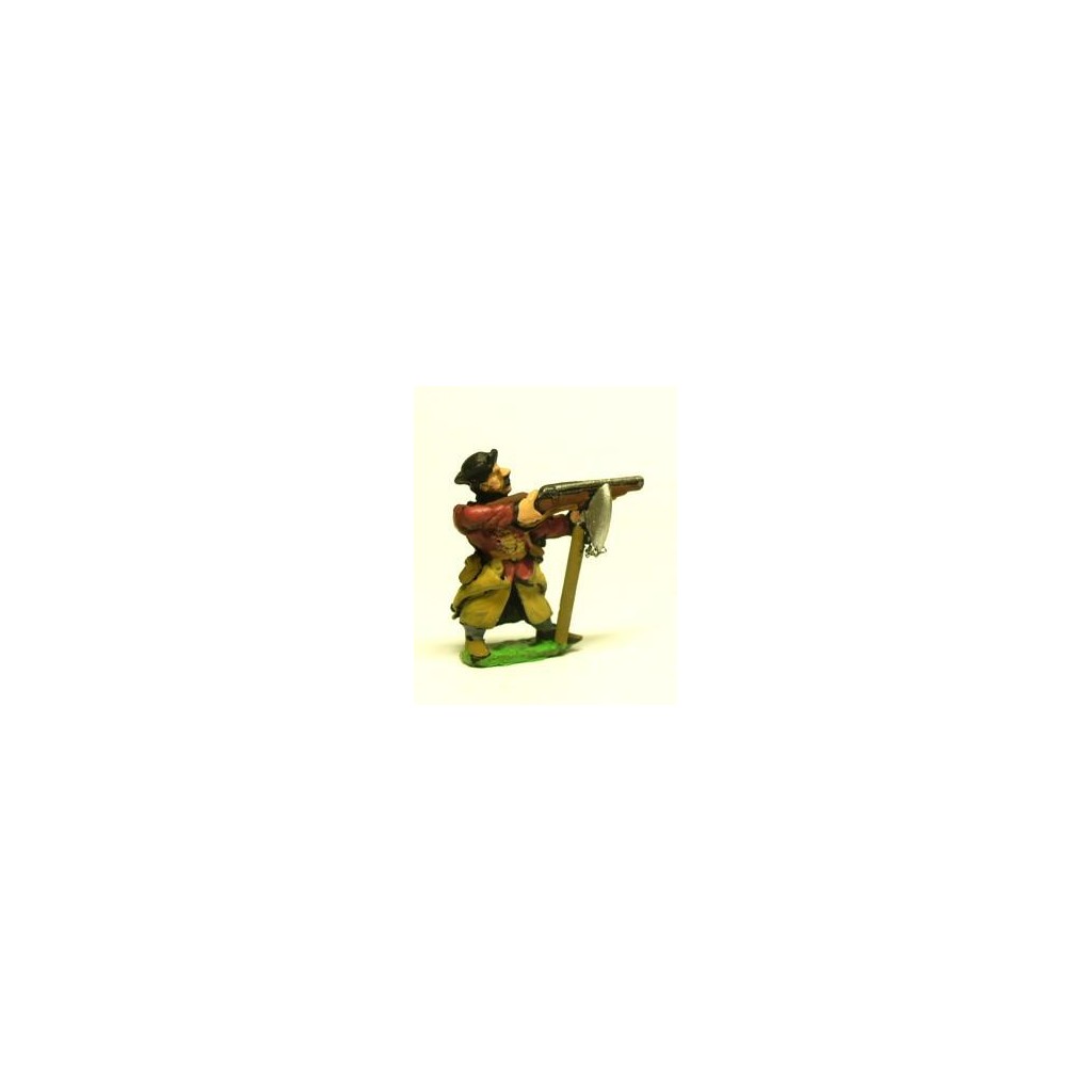 16-17th Century Polish: Arquebusier with 2 Handed Axe, firing