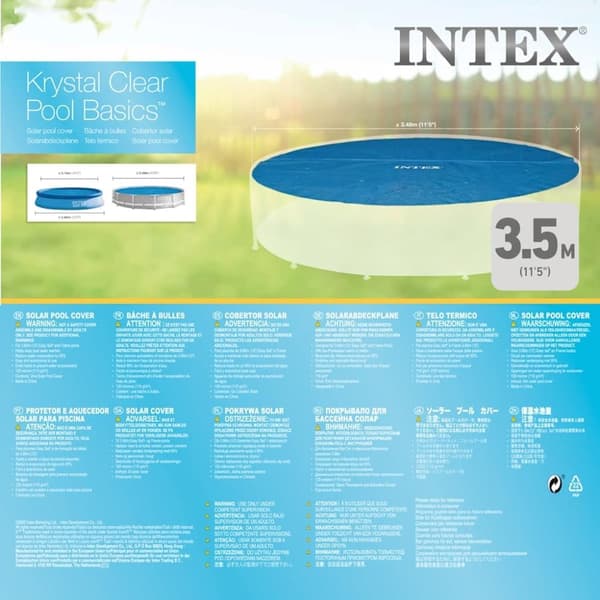 INTEX Soldrevet bassengtrekk rund 366 cm 29022