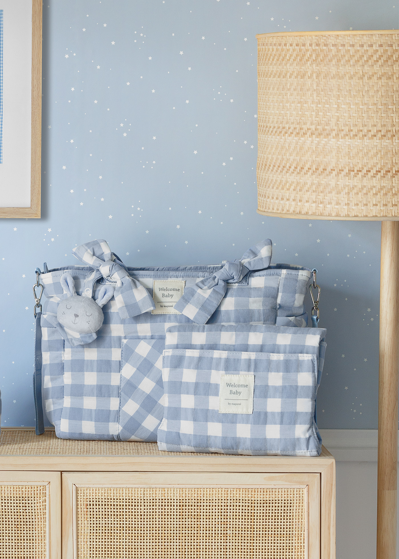 bolsa de bebê xadrez vichy