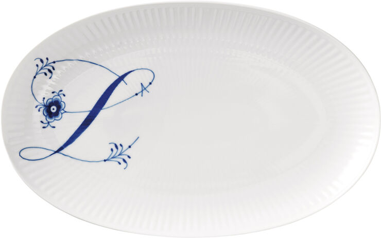Royal Copenhagen Alfabet Asiet, L, 23,5 cm Hvid
