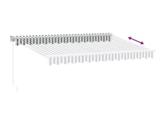 Auvent rétractable anthracite et blanc 3,5x2,5m tissu/aluminium