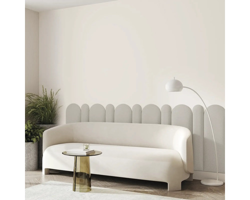 Wandkussen Bouclé crème ovaal textiellook 90 x 15 cm
