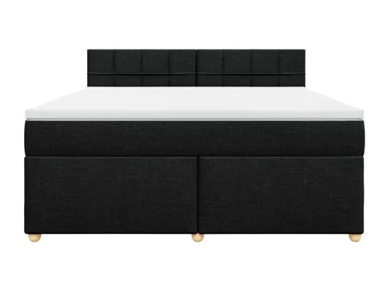 Sommier à lattes de lit avec matelas Noir 180x200 cm Tissu