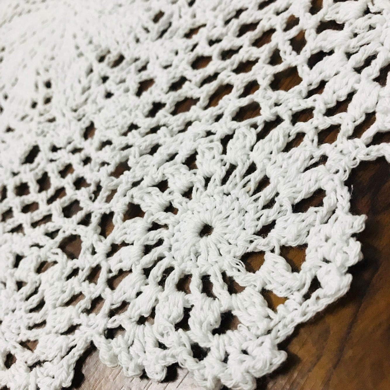 (2er Set) Ø35cm Gehäkelte Deko Teller / Schüssel Untersetzer Hygge Lifestyle Tisch Unterlage Boho Accessoire