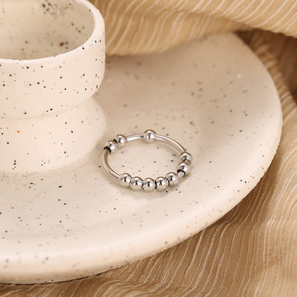 (3er Set) Anti Stress Fidget Finger Ring - Silber